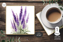 lavender Mug coaster| Coaster Mug Sublimation |flowers Product Image 1