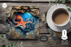 Seashells Mug coaster | Coaster Mug Sublimation | seashells Product Image 1