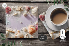 Seashells Mug coaster | Coaster Mug Sublimation | Starfish Product Image 1