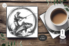 Fishing Mug coaster| Coaster Mug Sublimation| fish coaster Product Image 1
