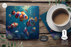 Marine fish Mug coaster| Coaster Mug Sublimation| Clownfish Product Image 1