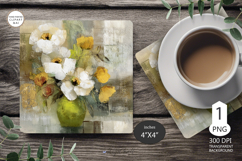 Mug coaster wildflowers| Mug Coaster Sublimation flowers Product Image 1