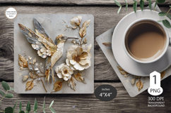 Hummingbird Mug coaster|Pink Flowers Coaster Sublimat Product Image 1