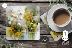 Mug coaster wildflowers| Mug Coaster Sublimation flowers Product Image 1