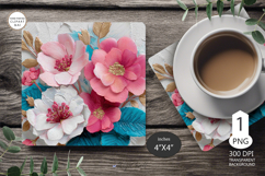 Mug coaster wildflowers| Mug Coaster Sublimation flowers Product Image 1