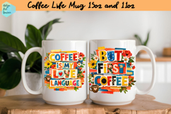 Coffee Life Quote Collage Mug 15 oz and 11 oz Product Image 1