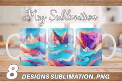 3D Ocean Landscape Mug Wrap | Sublimation Coffee Cup Product Image 1