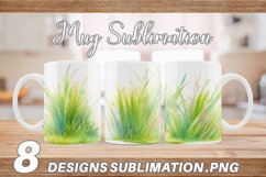 Mug sublimation design with illustration grass Product Image 1