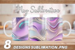 3D Holographic Wavy Fluid Mug Wrap| Mug sublimation design Product Image 1