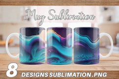 3D Wavy Fluid Hologram | Mug sublimation design Product Image 1