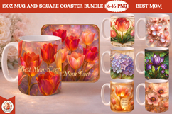 Mother’s Day luxury Mug &amp; Coaster Sublimation Bundle Product Image 1