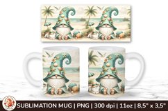 Beach Mug, 11oz mug wrap, Gnome Mug, Beach Gnome Product Image 1