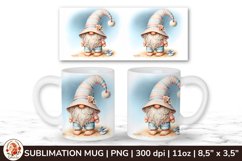 Beach Mug, 11oz mug wrap, Gnome Mug, Beach Gnome Product Image 1