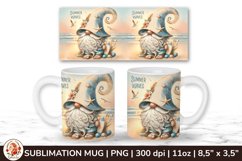 Beach Mug, 11oz mug wrap, Gnome Mug, Beach Gnome Product Image 1