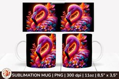 Flamingo Mug, 11oz mug wrap, Tropical Beach mug Product Image 1