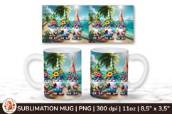 Beach Mug, 11oz mug wrap, Gnome Mug, Beach Gnome Product Image 1