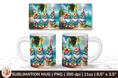 Beach Mug, 11oz mug wrap, Gnome Mug, Beach Gnome Product Image 1