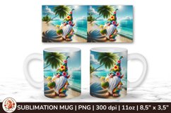 Beach Mug, 11oz mug wrap, Gnome Mug, Beach Gnome Product Image 1