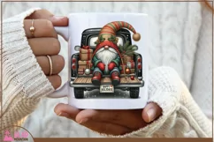 Christmas Gnome vintage truck, Happy Holidays Gnome truck Product Image 3