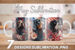 4th Of July | 3D Dog American Patriotic Mug Wrap Product Image 1