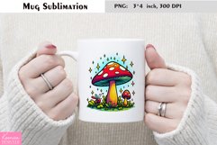 Watercolor Mushroom | Mug Sublimation|Floral Mug Design Product Image 1