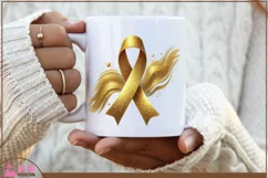 Childhood Cancer Awareness Ribbon, Gold Ribbon Cancer png Product Image 3