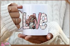 Love Valentine gnome sublimation png, gnome LOVE png Product Image 4