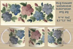 Mug flowers watercolor sublimation