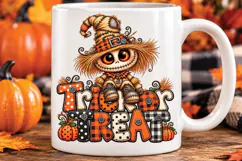 Scarecrow Halloween Trick or Treat, Scarecrow clip art png Product Image 3