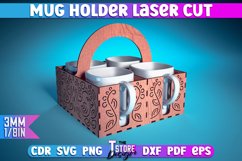 Mug Holder Laser Cut SVG | Mug Laser Cut SVG Design Product Image 1