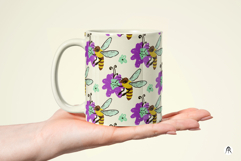 Vintage Chalk Bee and Flower Digital Papers Product Image 3