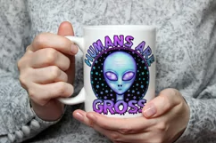 Humans are Gross sublimation file - retro Alien png Product Image 3