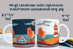 Mug landscape lighthouse sublimation watercolor