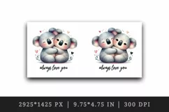 Valentine's Day koala tumbler mug wrap clipart sublimation Product Image 4