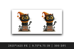 Halloween black cat tumbler mug clipart sublimation design Product Image 5