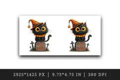 Halloween black cat tumbler mug clipart sublimation design Product Image 5