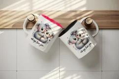 Valentine's Day koala tumbler mug wrap clipart sublimation Product Image 5