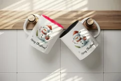 Christmas snowman tumbler, mug wrap, clipart sublimation png Product Image 5