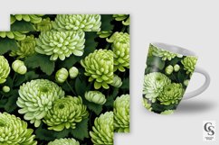 Green Chrysanthemum Flowers Seamless Patterns Product Image 5