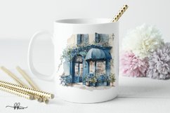 Blue &amp; Cream Bakery Watercolor Clipart Illustrations Product Image 3