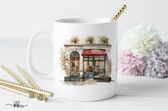 Red &amp; Cream Cafe Watercolor Clipart Illustrations Product Image 6