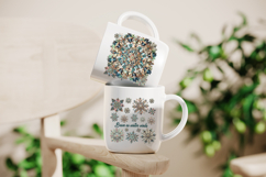 Christmas snowflakes BUNDLE | Cute Winter flower design png Product Image 10
