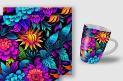 Neon Flowers Seamless Pattern Digital Papers Product Image 3