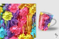 3D Dripping Paint Flowers Digital Papers Product Image 4