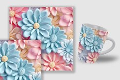 Pastel 3D Flowers Seamless Pattern Digital Papers Product Image 2