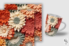 Boho Crochet Flowers Digital Papers, Floral Embroidery Product Image 2