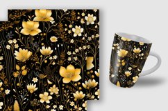 Gold Wildflowers Seamless Pattern Digital Papers Product Image 3
