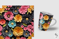 Colorful Paper Felt Flowers Seamless Patterns Product Image 2