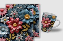 Embroidery Flowers Seamless Pattern Digital Papers Product Image 3