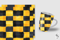 Black and Yellow Watercolor Plaid Digital Papers Product Image 4